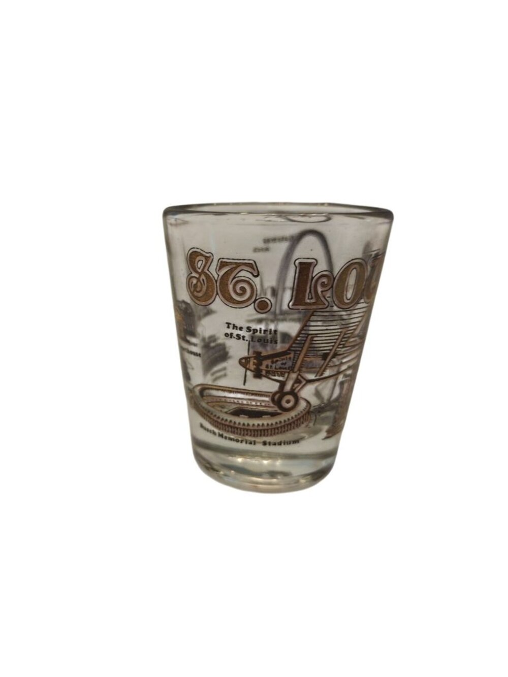 Vintage St Louis Missouri Shot Glass Gateway Arch Skyline Travel Souvenir Barwar